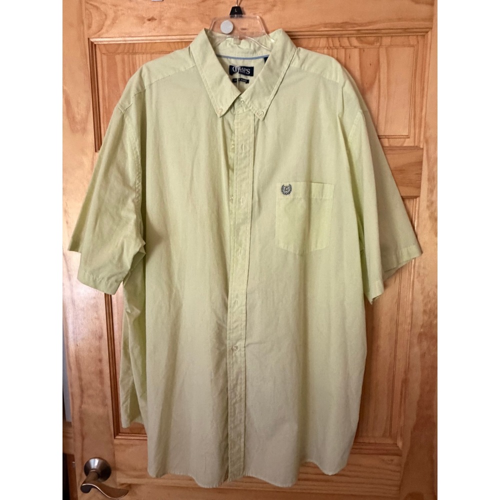 Chaps Easy Care Mens 3XLT Short Sleeve Button Down Shirt Light Green Tall 3XL T - Picture 1 of 2
